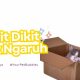 Poster dokter hewan menjelaskan kenapa kucing suka kardus, menampilkan dua kucing di kotak sempit dengan teks "Sempit Dikit Gak Ngaruh".
